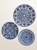 Set de trois plats en céramique peinte espagnole - ⌀ 23, 26 et 32 cm