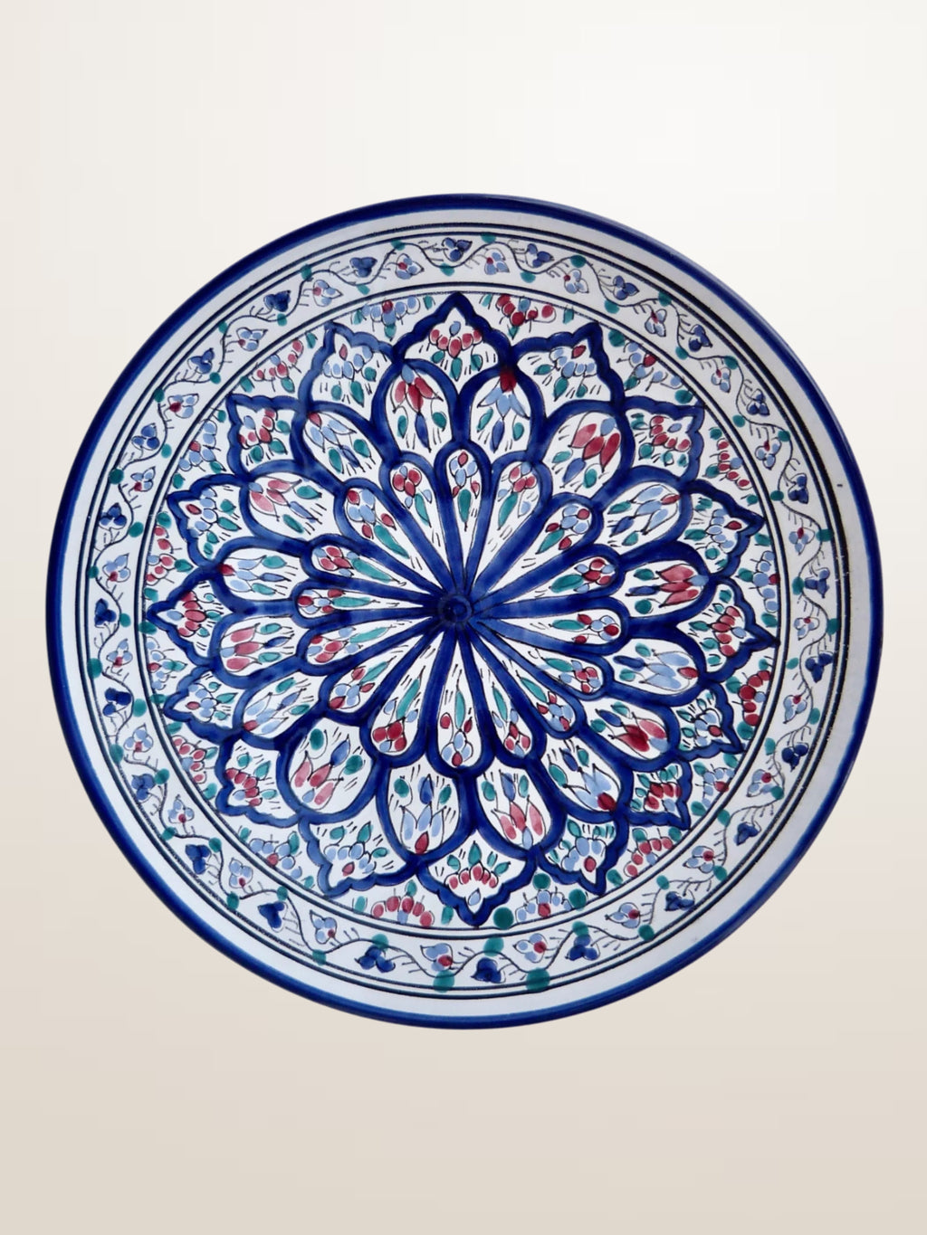 Set de trois plats en céramique peinte espagnole - ⌀ 23, 26 et 32 cm