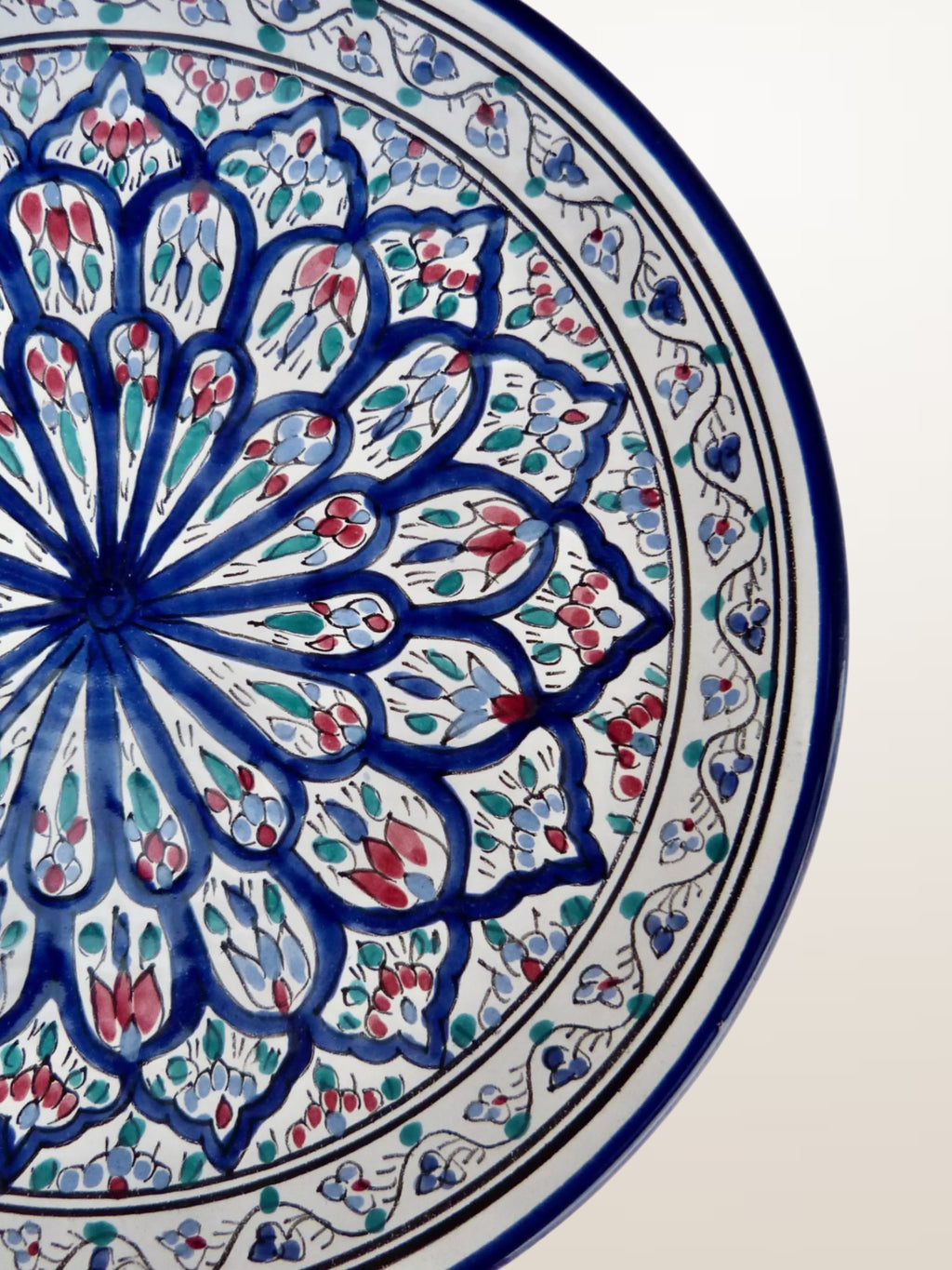Set de trois plats en céramique peinte espagnole - ⌀ 23, 26 et 32 cm