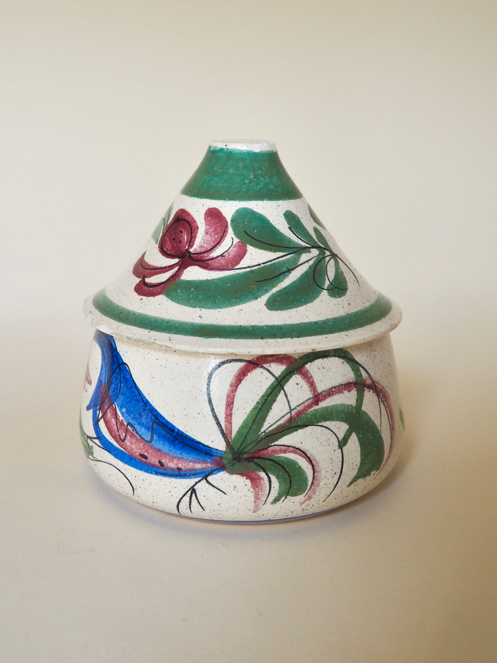 Pot couvert Pignot en faïence, décor coq