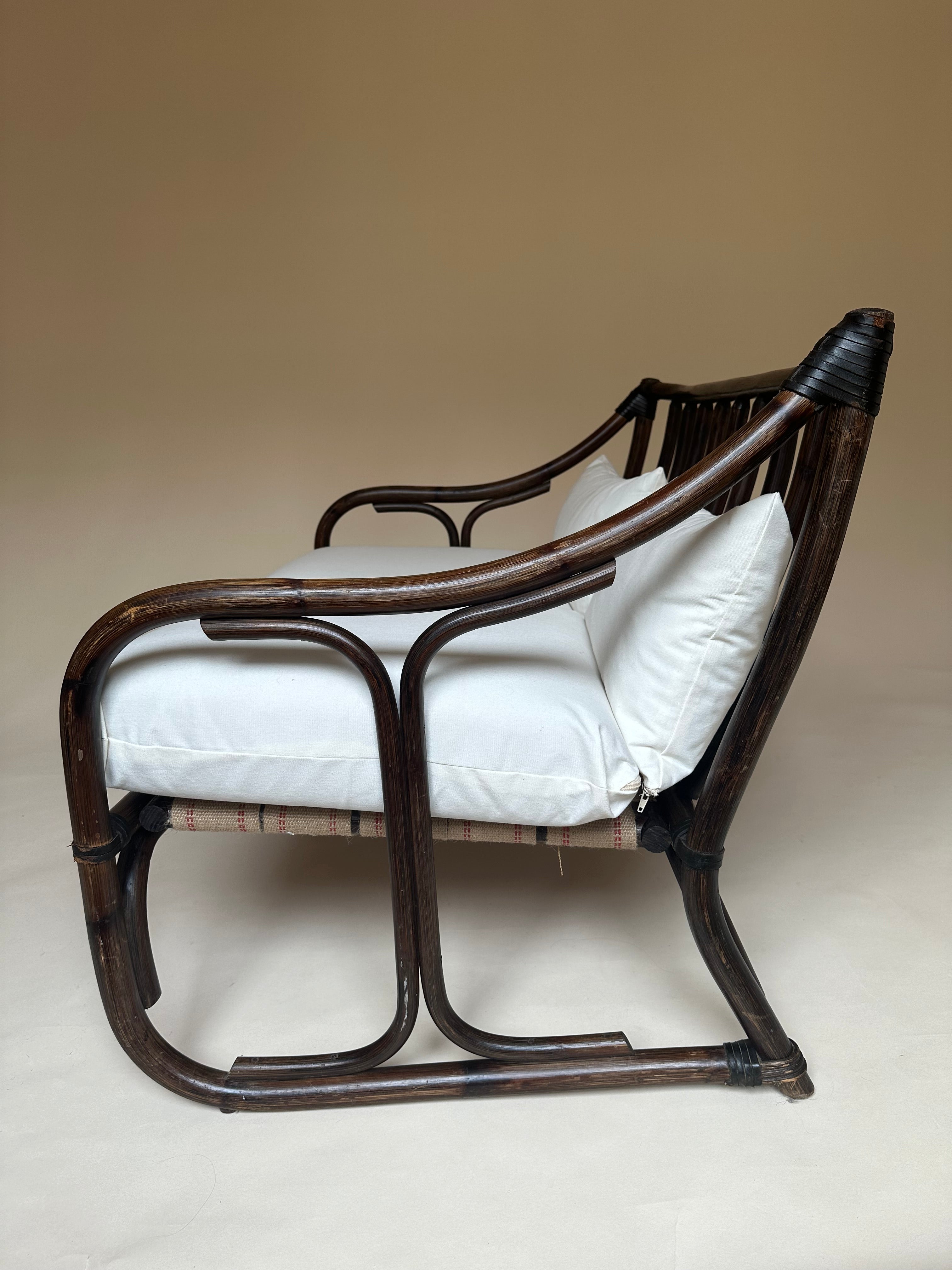 Banquette en rotin deux places