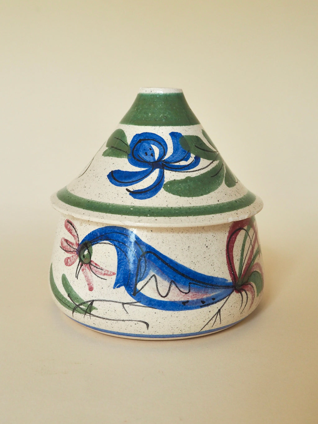 Pot couvert Pignot en faïence, décor coq