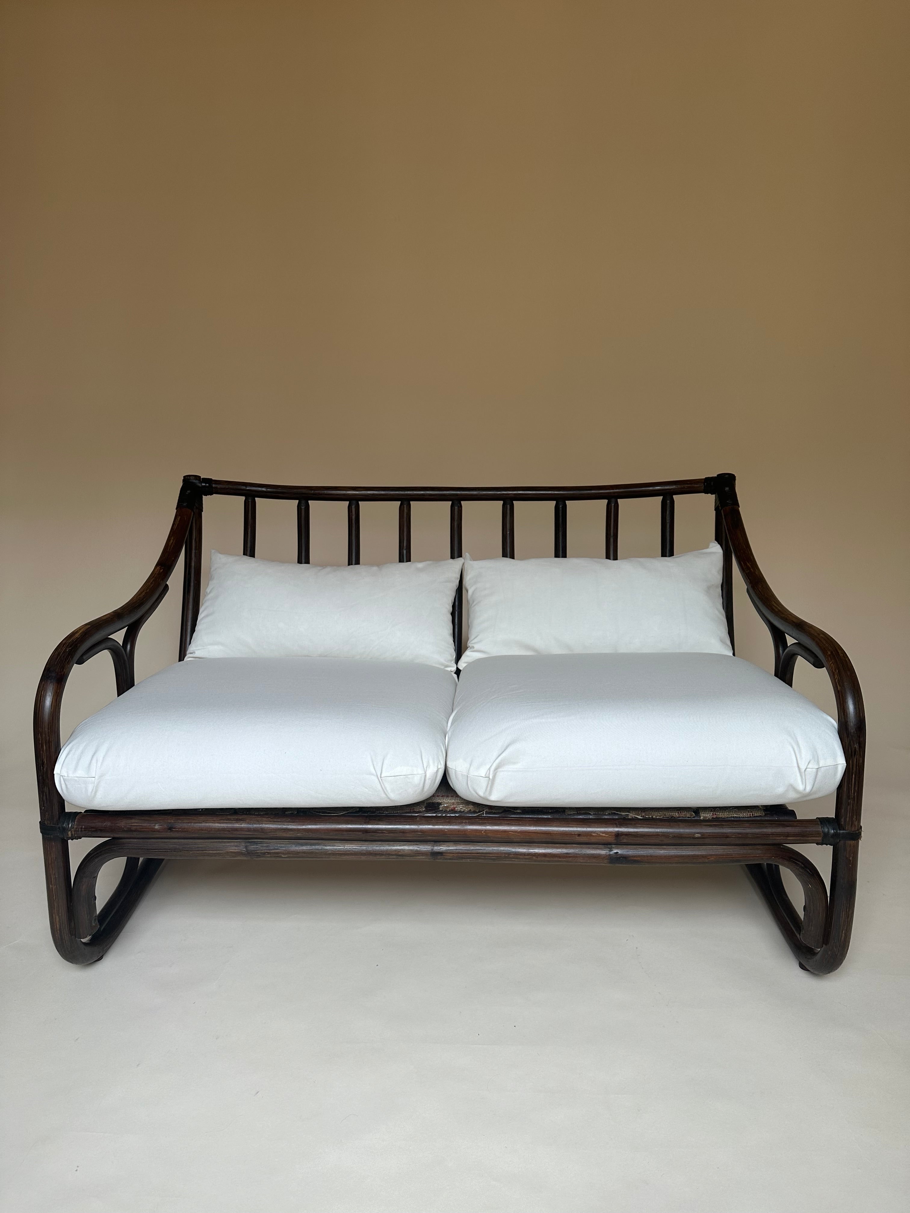 Banquette en rotin deux places