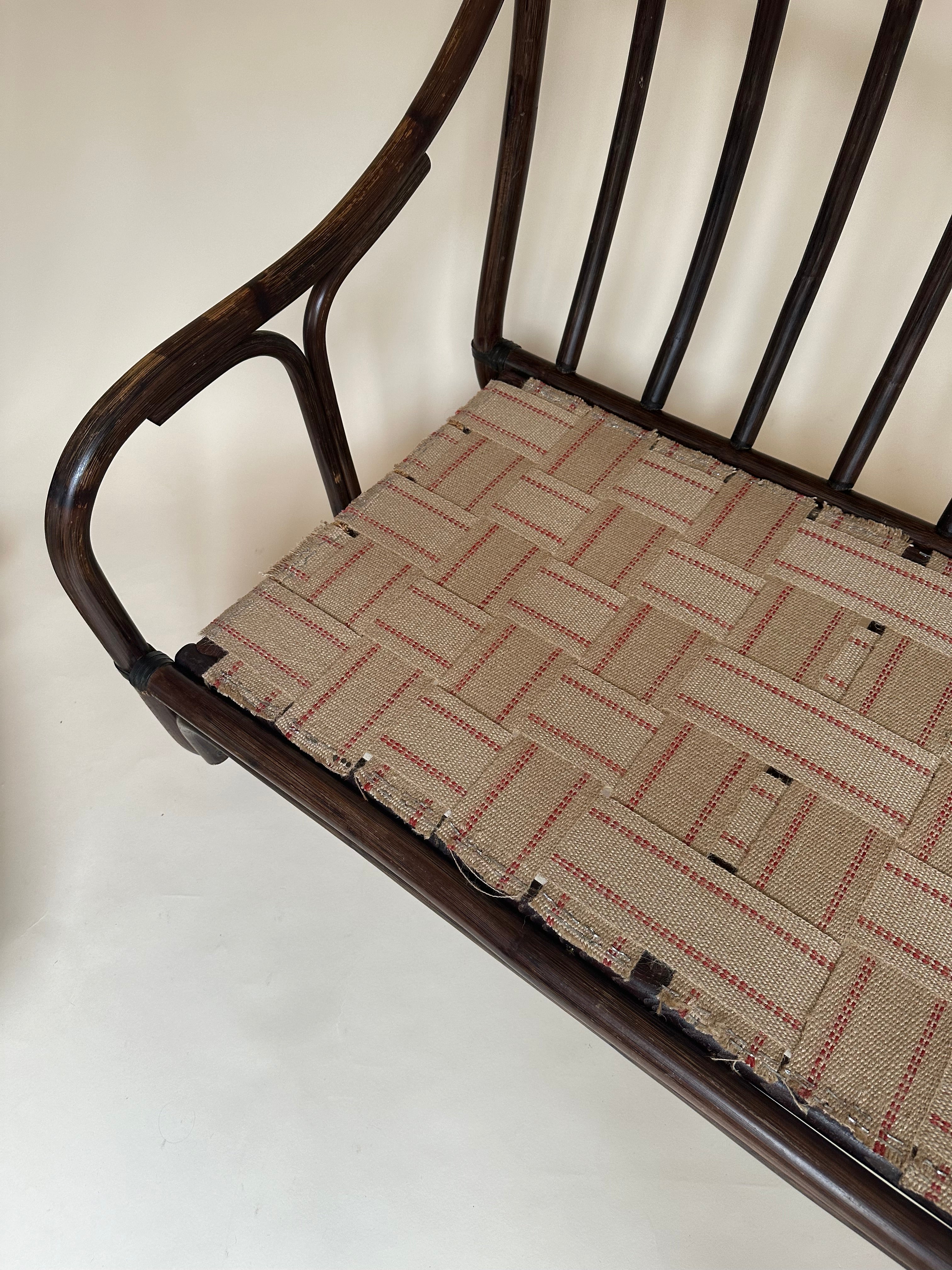 Banquette en rotin deux places