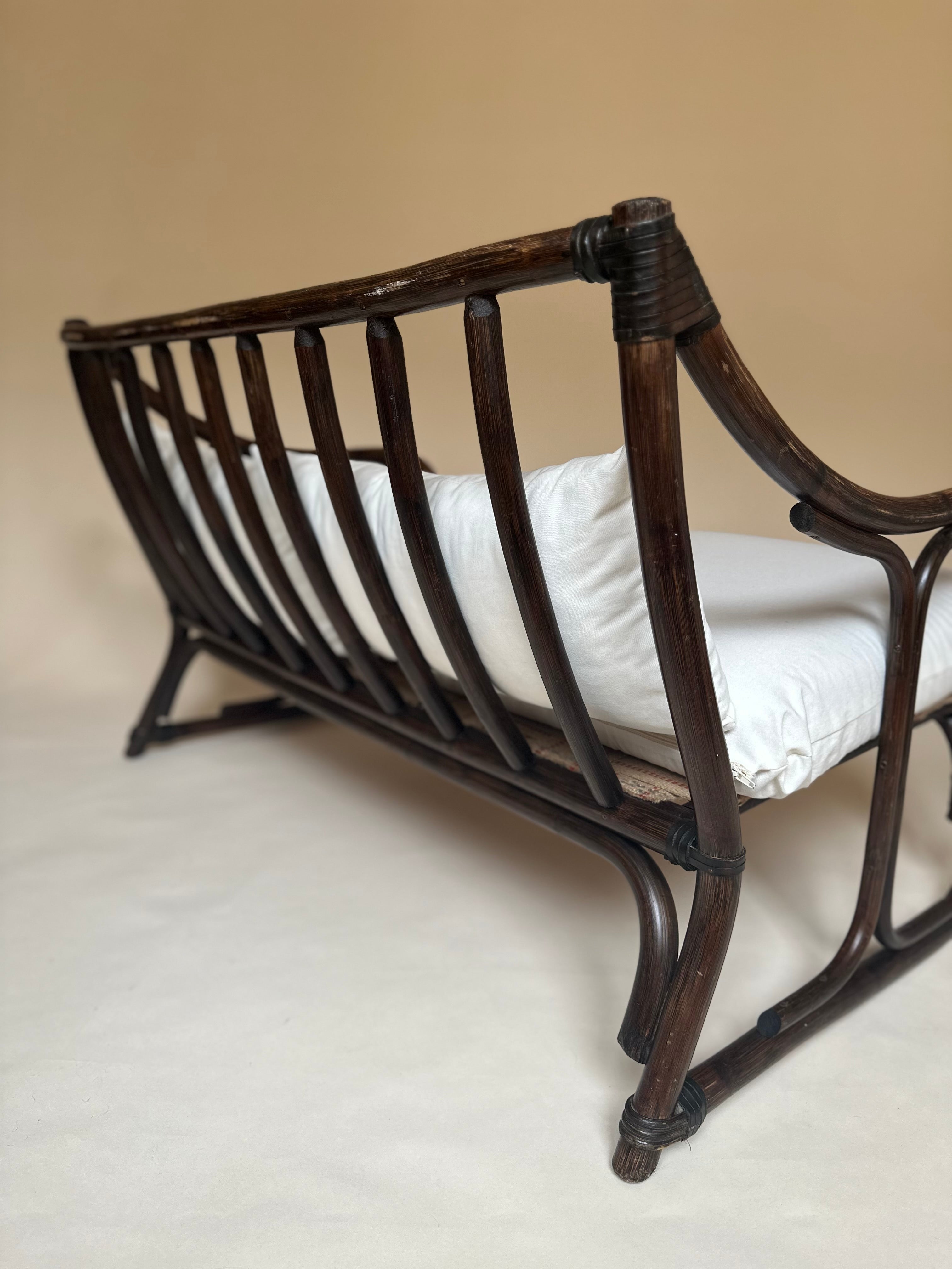 Banquette en rotin deux places