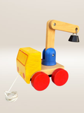 Jouet à tirer camion articulé en bois