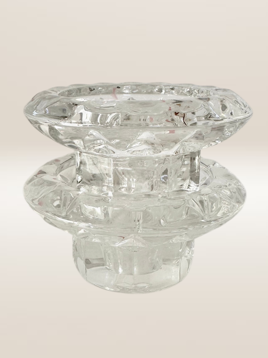 Paire de bougeoirs en verre