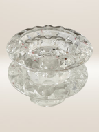 Paire de bougeoirs en verre