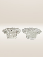 Paire de bougeoirs en verre