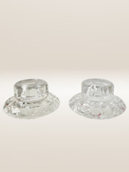 Paire de bougeoirs en verre