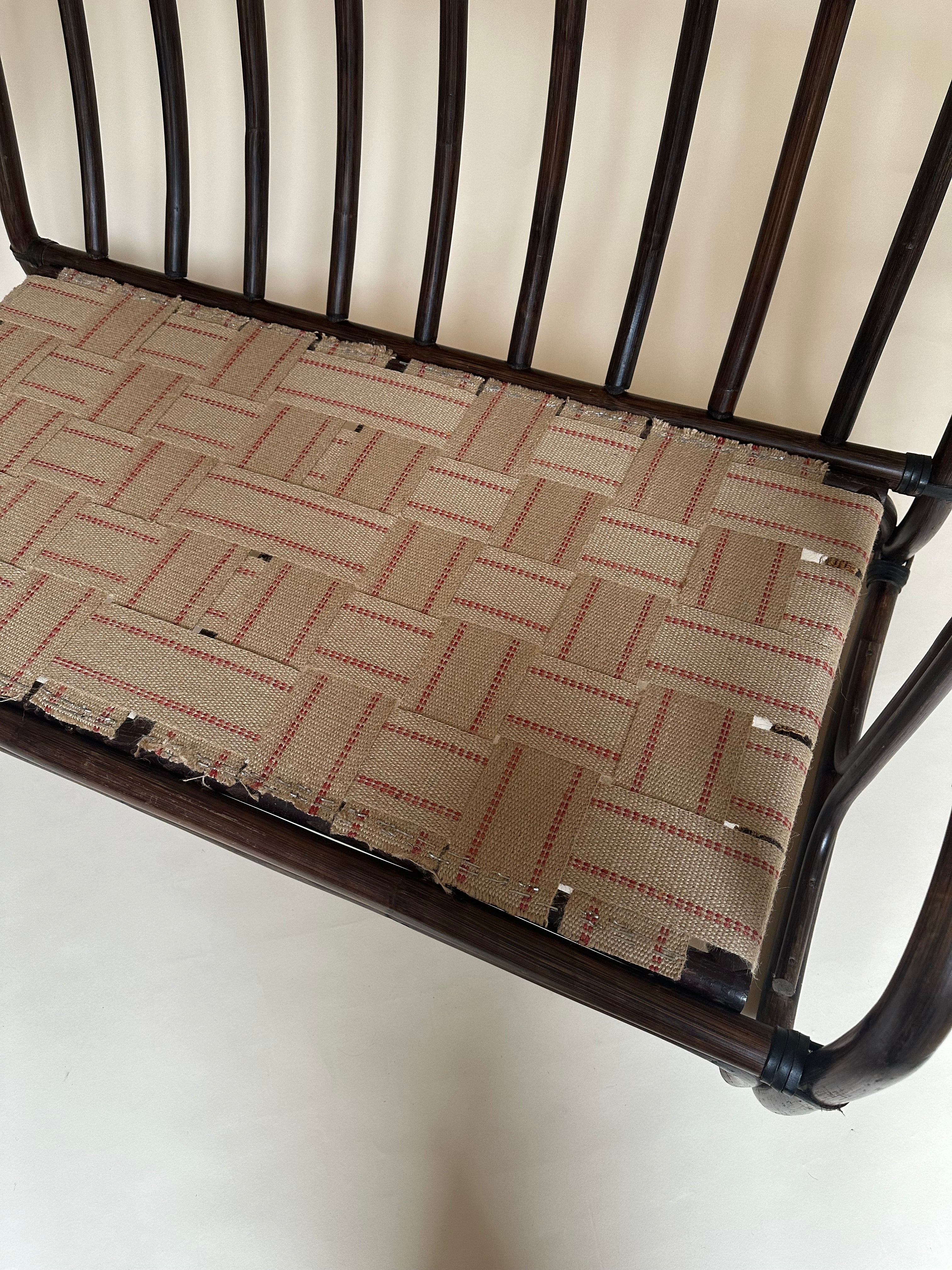 Banquette en rotin deux places