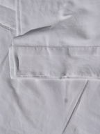 Drap ancien en métis, monogrammé FS avec jour