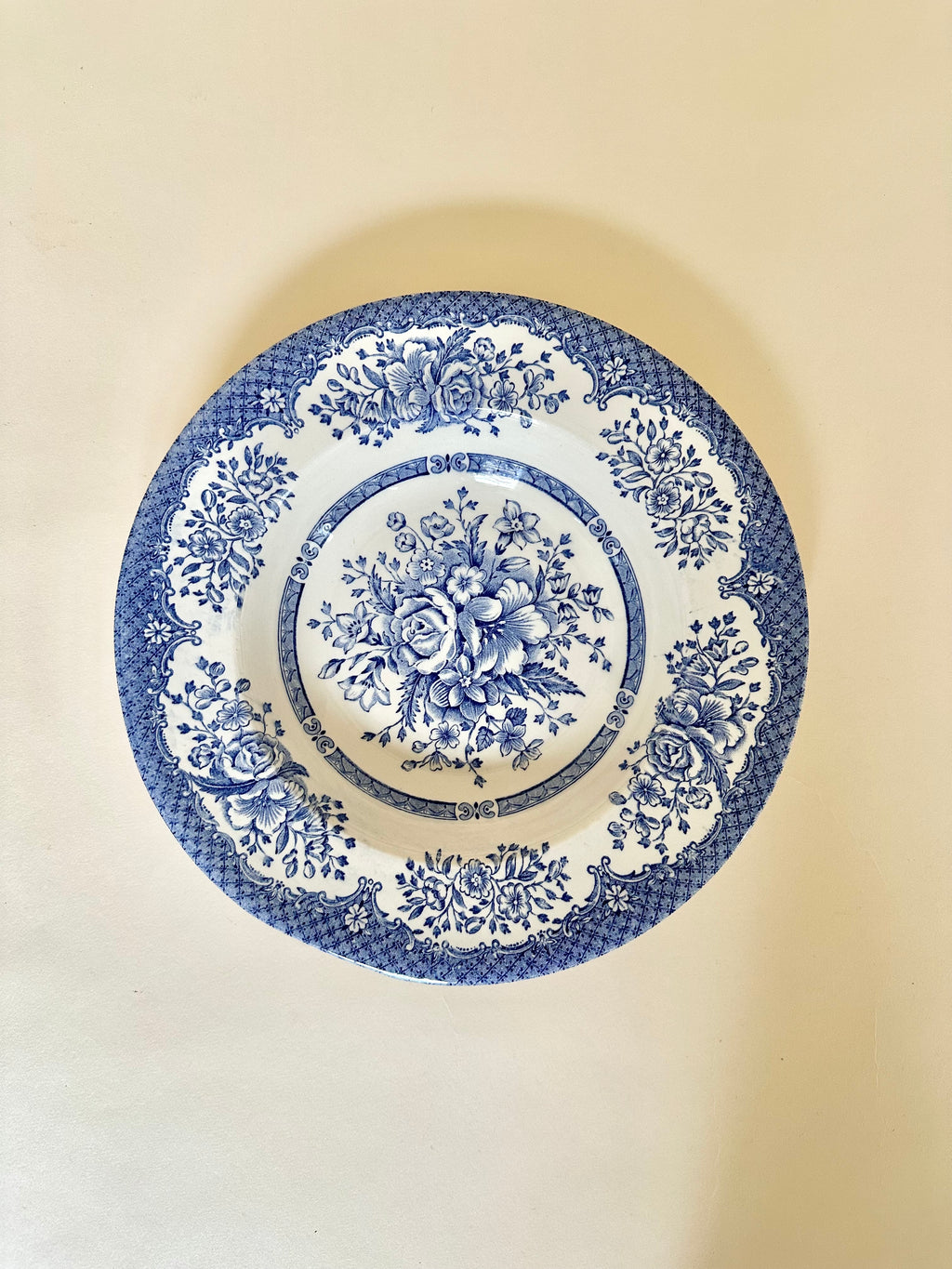 Set de six assiettes creuses anglaises, en céramique ironstone, motifs fleurs