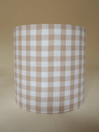 Lampe en céramique avec abat-jour en coton vichy