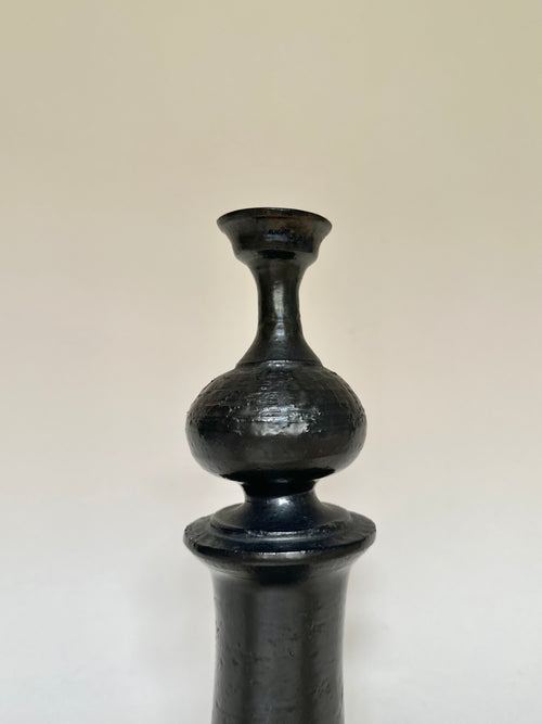 Bougeoir en céramique noire Jean Marais