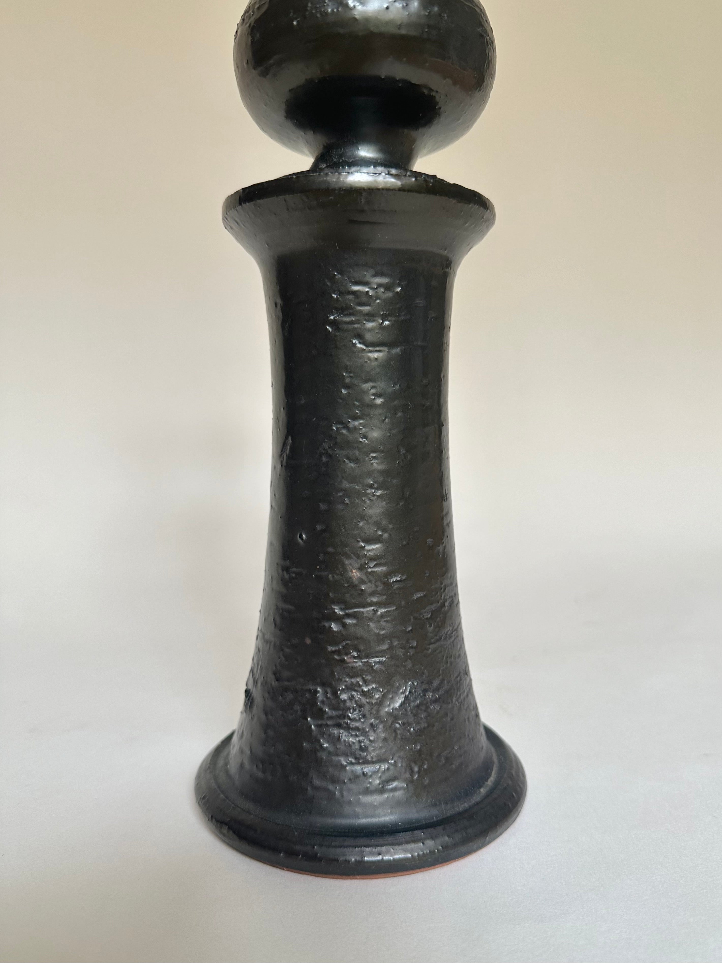 Bougeoir en céramique noire Jean Marais