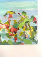 Huile sur toile paysage de port fleuri