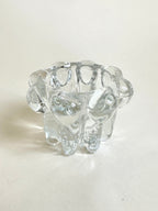 Bougeoir en verre moulé