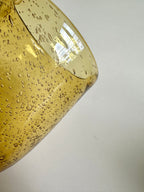 Set de six verres à pied en verre bullé jaune