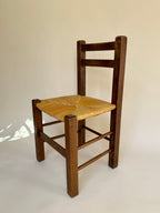 Set de quatre chaises paysannes paillées