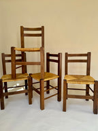 Set de quatre chaises paysannes paillées