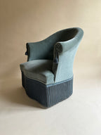 Fauteuils crapauds en velours bleu