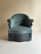 Fauteuils crapauds en velours bleu
