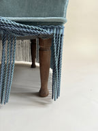 Fauteuils crapauds en velours bleu