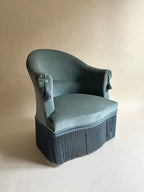 Fauteuils crapauds en velours bleu