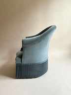 Fauteuils crapauds en velours bleu