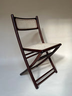 Chaises pliantes en bois et cannage