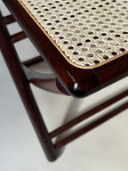 Chaises pliantes en bois et cannage