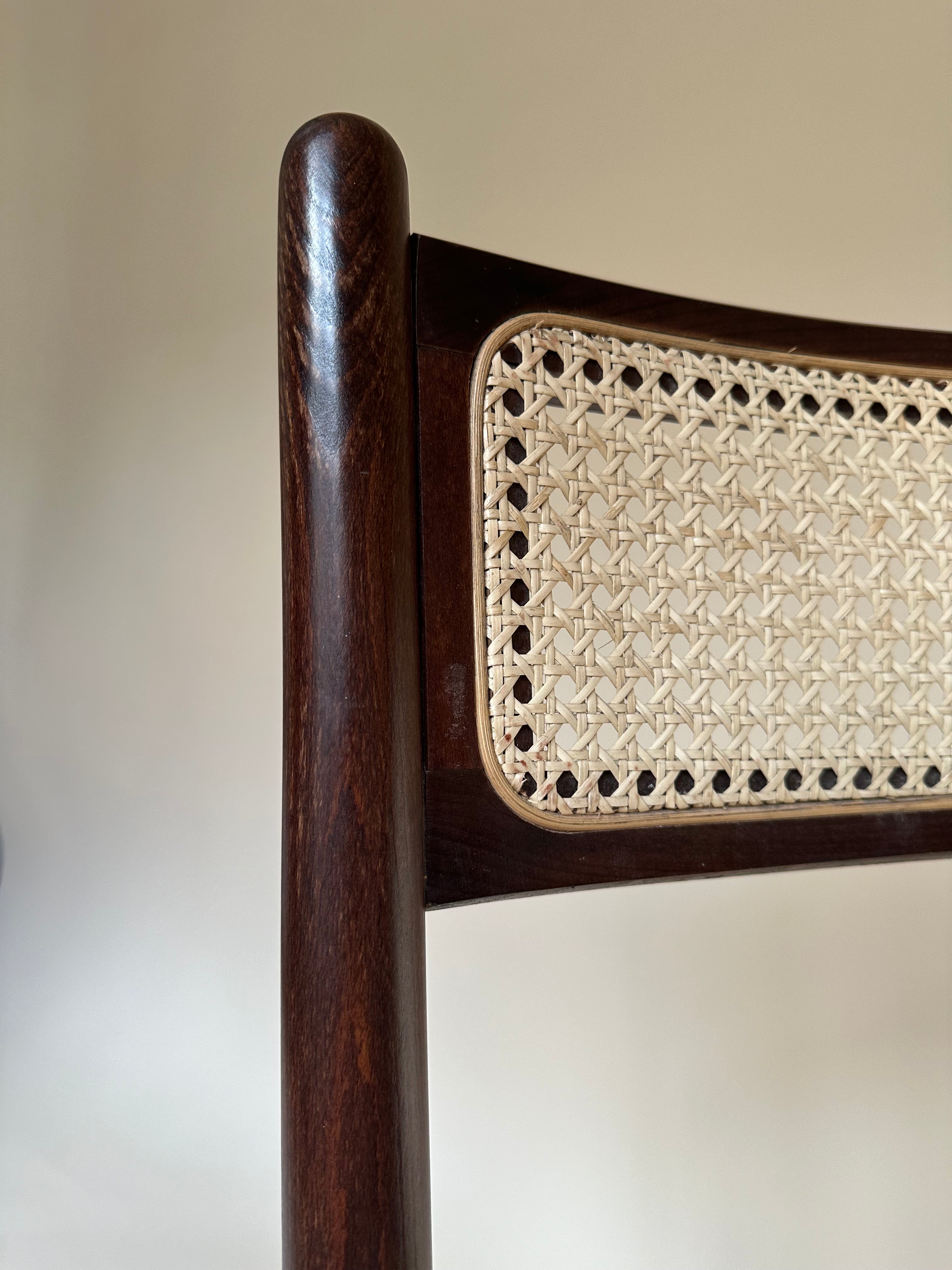 Chaises pliantes en bois et cannage