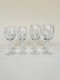 Set de quatre verres à eau et quatre verres à vin