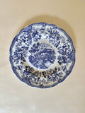 Set de cinq assiettes creuses anglaises, en céramique ironstone, scène romantique