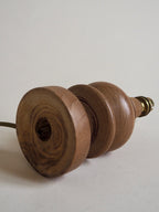 Lampe en bois avec abat-jour en block print