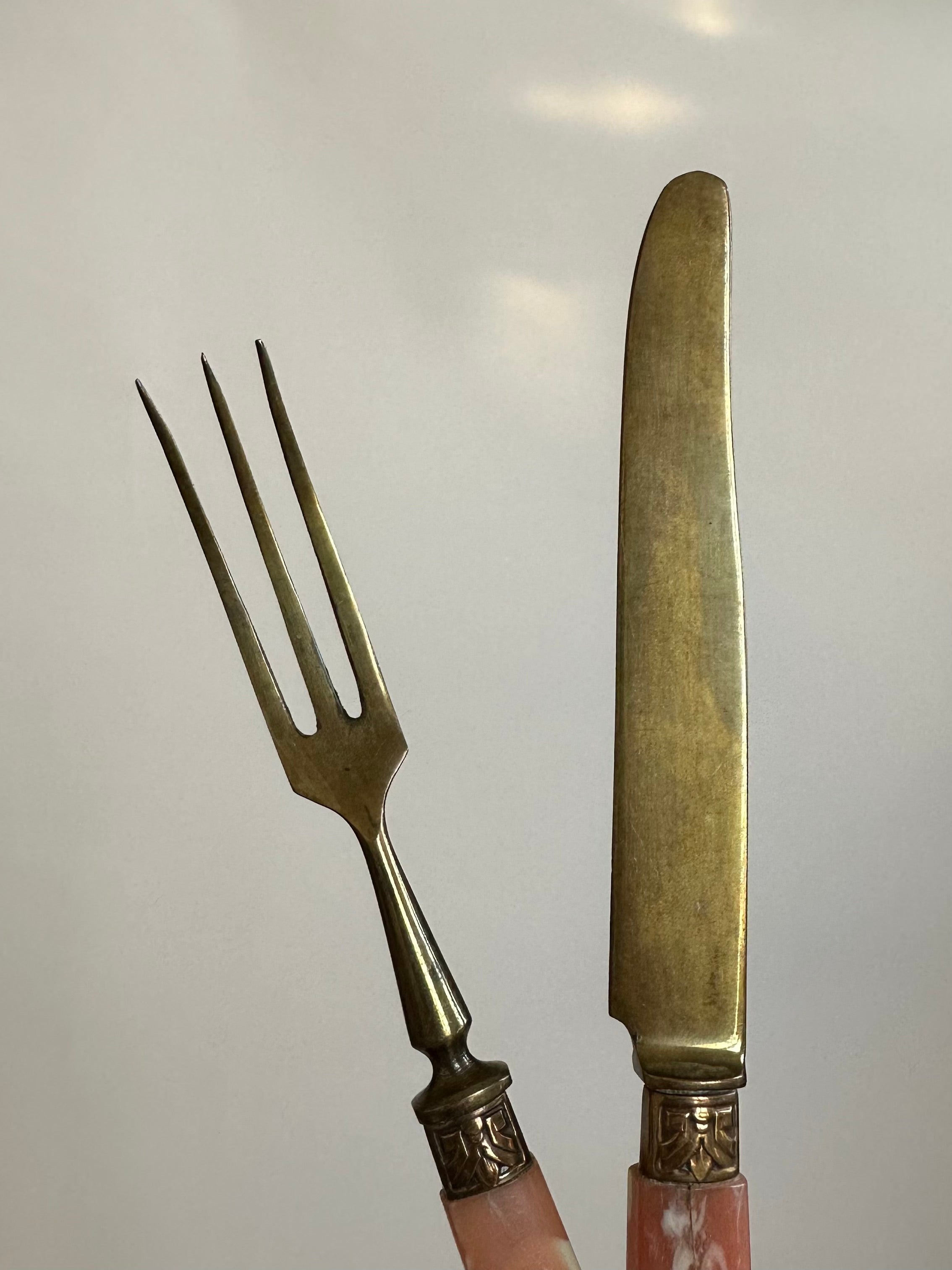 Service à dessert 24 pièces avec manches en nacre rose