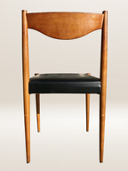 Set de 6 chaises modernistes avec assises en skaï noir