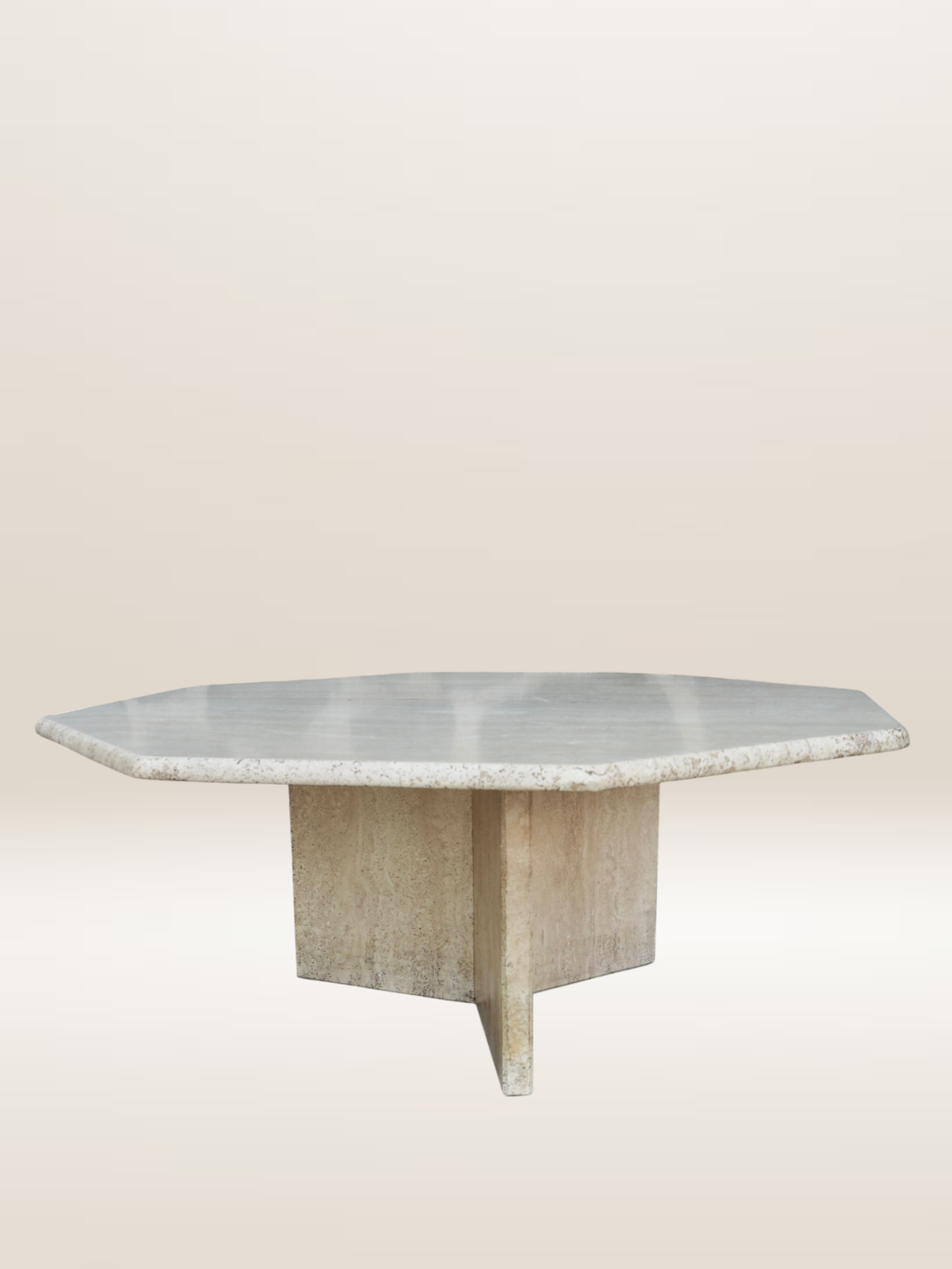 Table basse octogonale en travertin