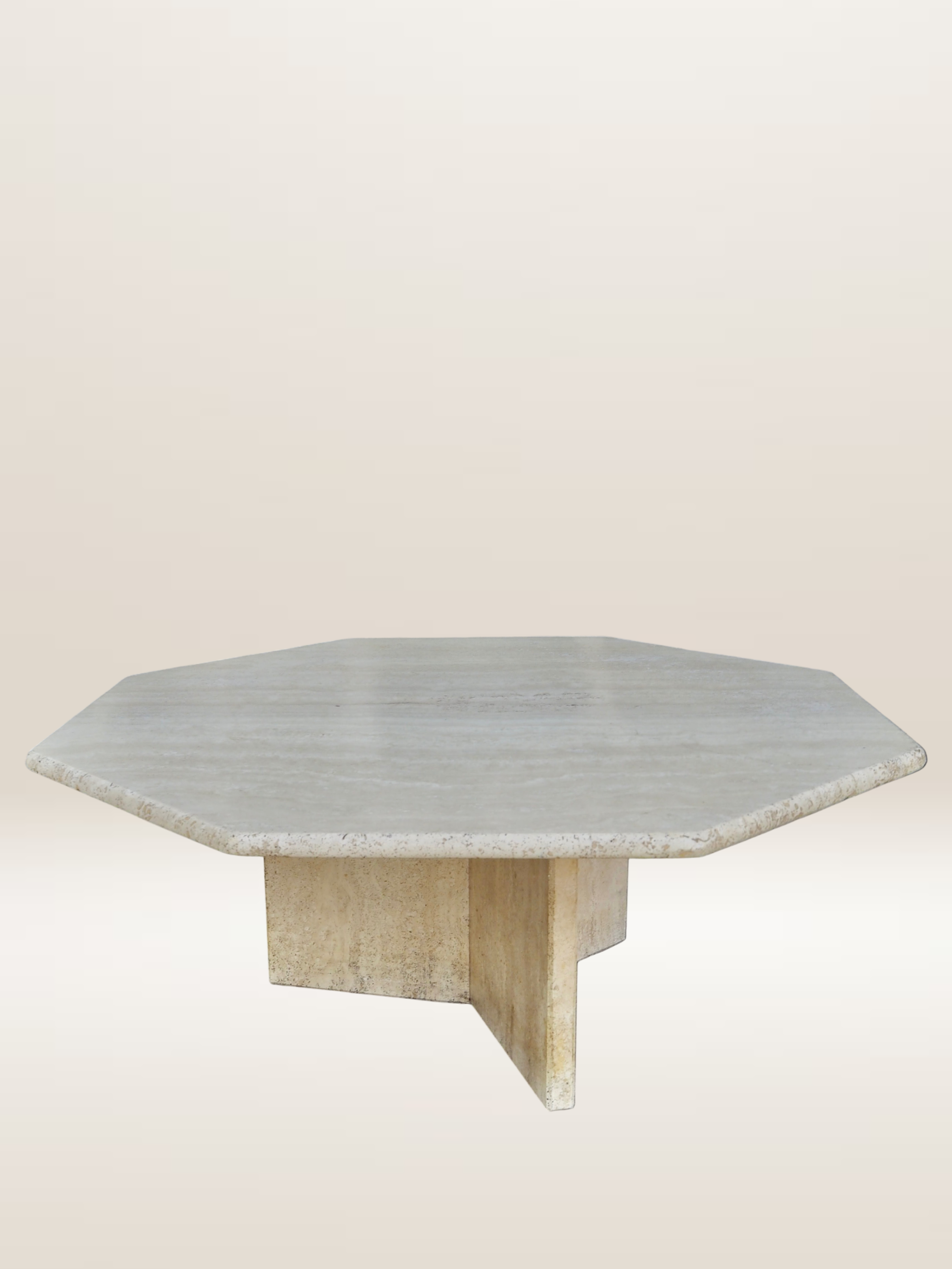 Table basse octogonale en travertin