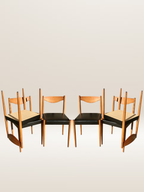 Set de 6 chaises modernistes avec assises en skaï noir