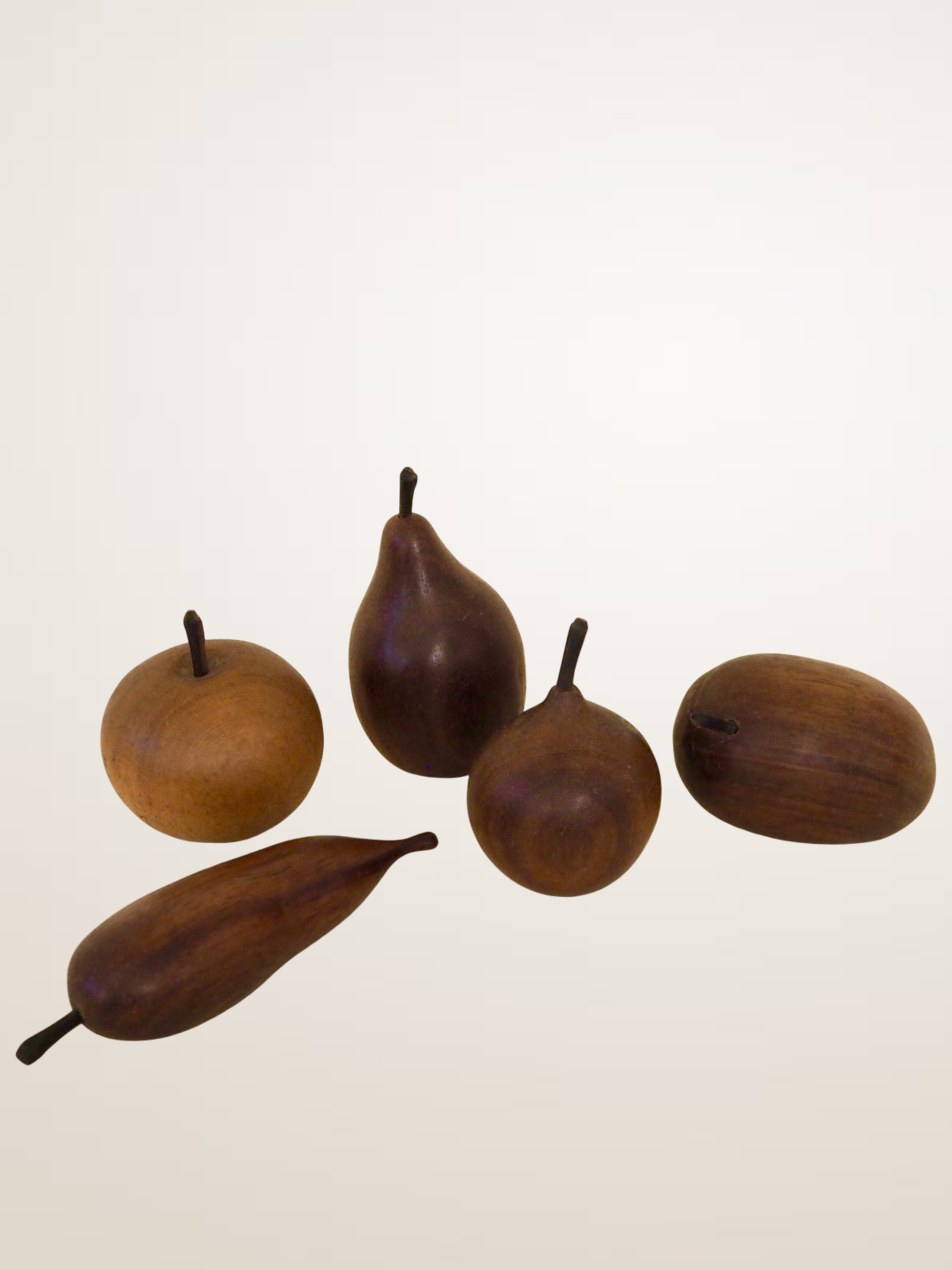 Ensemble de fruits décoratifs en teck