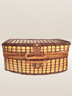 Panier de pique-nique en osier, intérieur en vichy bleu
