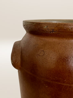 Ancien pot en grès vernissé brun