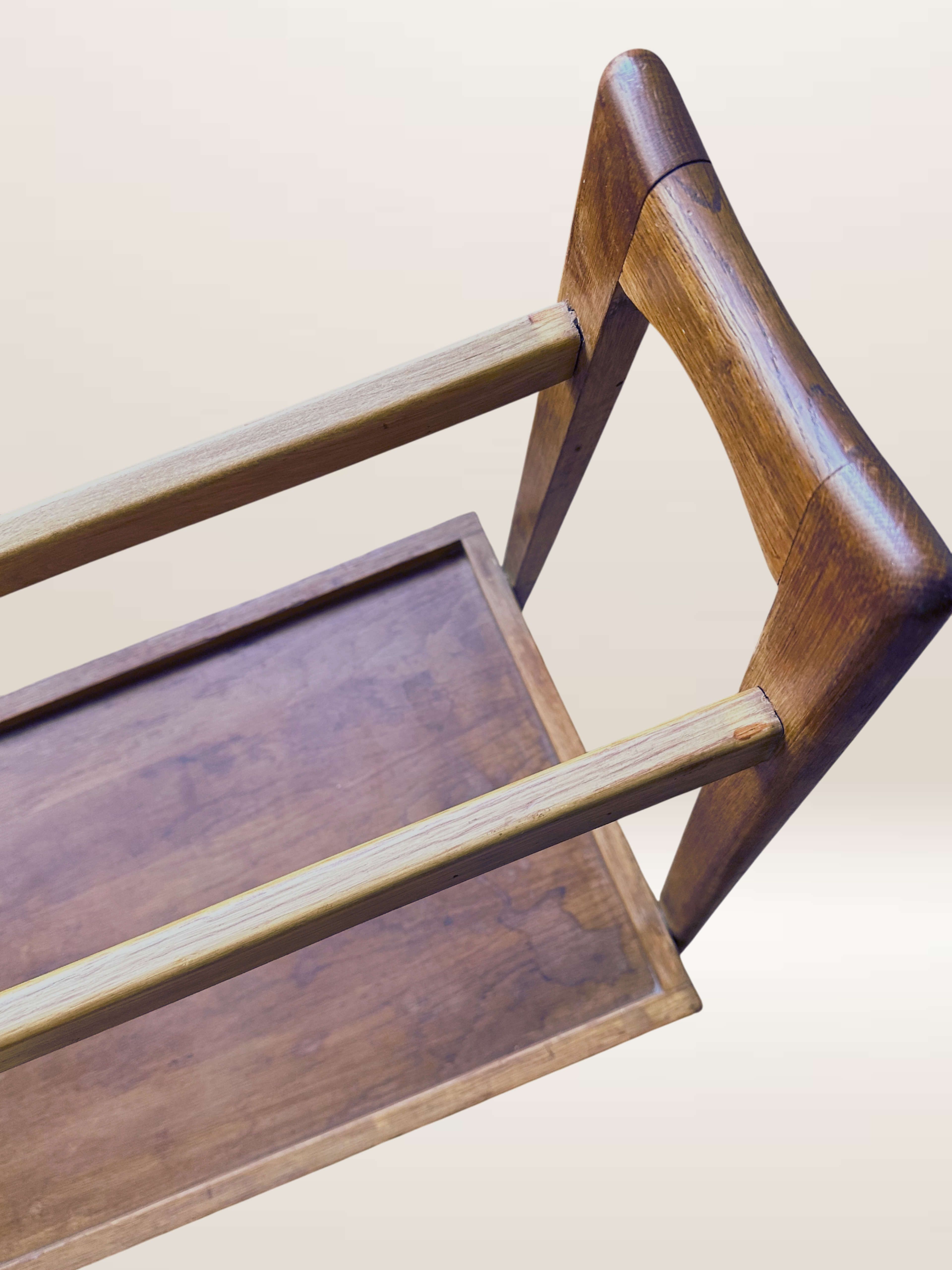 Desserte roulante scandinave en teck