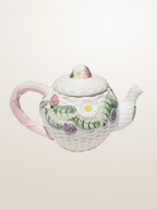 Théière en céramique émaillée style barbotine