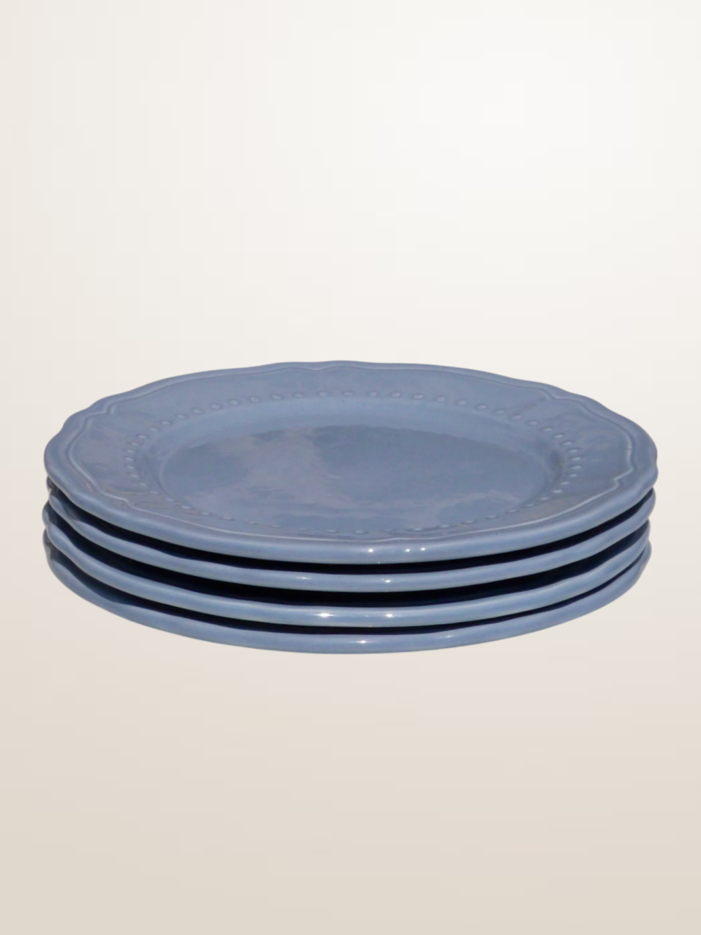 Set de 4 assiettes à dessert en céramique bleue