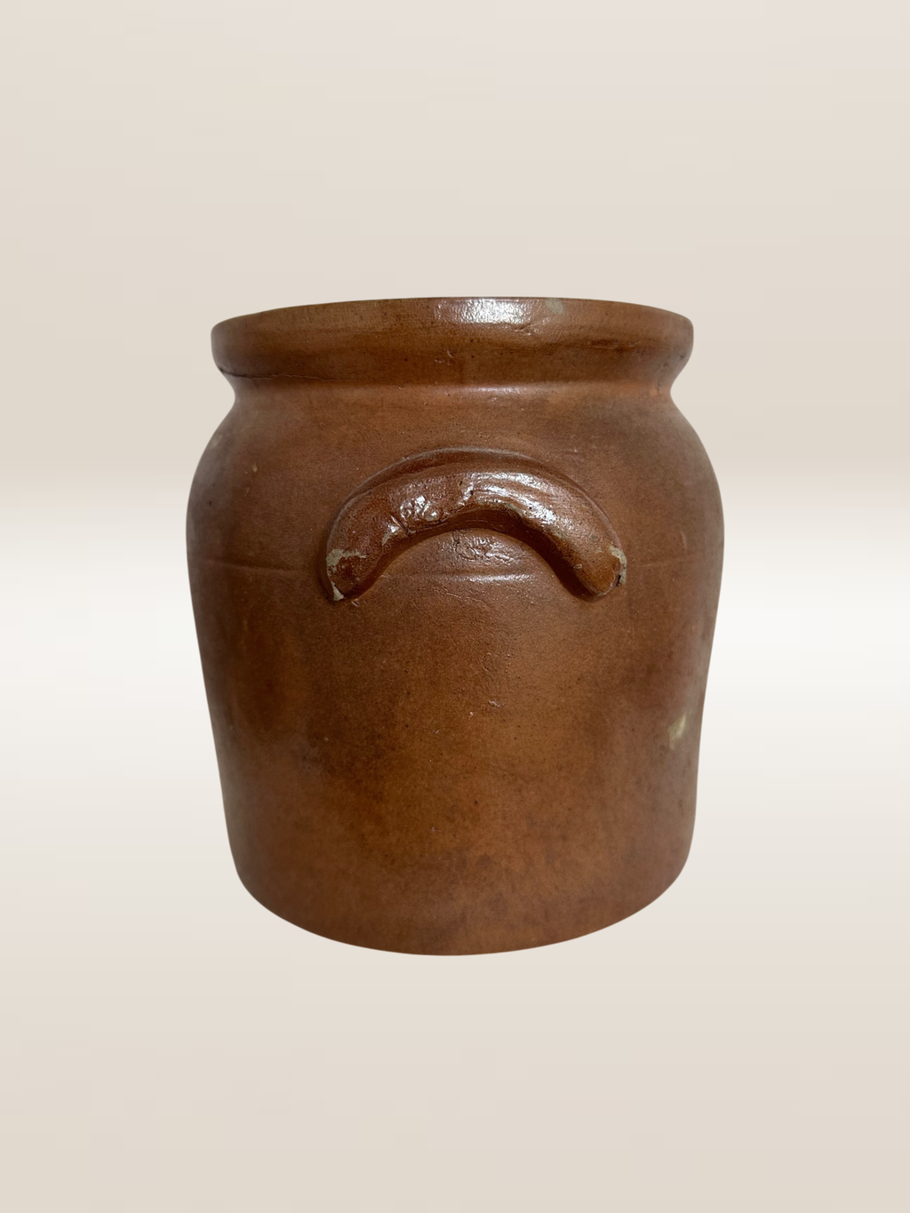 Ancien pot en grès vernissé brun