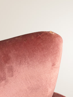 Paire de chauffeuses crapauds en velours rose