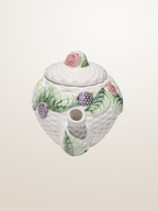 Théière en céramique émaillée style barbotine